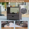 COSTWAY Wózek grillowy Outdoor, stół grillowy z polyratanu, Podgląd zdjęcia produktu 7