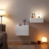 Wandmontierter Nachttisch 2er-Set - Schwebende Nachtkommode Produktbild-Vorschau 6