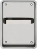 A close-up, front-facing view of a stainless steel door handle plate. Produktbild-Vorschau
