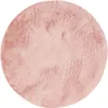 benuta Teppich Wohnzimmer Furry Rosa ø 200 cm rund Produktbild-Vorschau 1