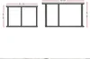 Diagrams of two tables with dimensions indicated. Voir les images du produit