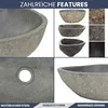 DELUKE® Naturstein Waschbecken oval - Flussstein | Produktbild-Vorschau 5