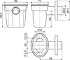 Technical drawing with dimensions of a drain trap. Anteprima dell’immagine prodotto