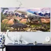 XXL Poster Dinosaurier Steppe - 91x45 cm Laminiertes Produktbild-Vorschau 2