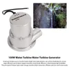 A product image showing a water turbine generator and a separate image of a waterfall. Náhled obrázku produktu