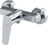 A chrome shower faucet mounted on a white background. Produktbild-Vorschau