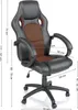 A racing-style office chair with dimensions indicated by measurement lines and text. Produktbild-Vorschau