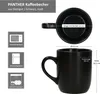 6x tazze da caffè Panther 340ml H10,3cm in gres nero Anteprima dell’immagine prodotto 5