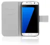 A white Samsung Galaxy S8 Plus phone in a light grey flip case. Produktbild-Vorschau
