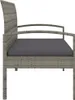 vidaXL Gartenbank mit Kissen Grau 105 cm Poly Rattan Produktbild-Vorschau 4