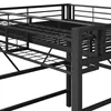 Metalowe łóżko piętrowe z oświetleniem LED, półkami i Podgląd zdjęcia produktu 9