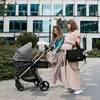 Two women are walking outdoors with a baby stroller and bags. Produktbild-Vorschau