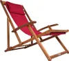A red deck chair made of wood, shown on a white background. Náhľad obrázku produktu