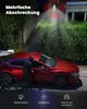 A person in a hoodie is attempting to break into a red car at night, with a security camera on a pole shining a light and emitting red warning signals. Náhled obrázku produktu