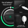 Collage showing a black fabric case for AirPods Pro, with text and graphics illustrating charging. Produktbild-Vorschau