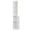 A tall, narrow white cabinet with open shelves and one door ajar, shown against a white background. Produktbild-Vorschau