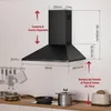 LEVIVO A+++ cofano aspirante 60cm ricircolo e scarico Anteprima dell’immagine prodotto 4