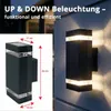 Grafner Aluminium Wandlampe schwarz, IP44, 2x GU10 Fassung, Produktbild-Vorschau 5