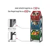 A multi-level shelf unit with various crates filled with drinks and fruits, accompanied by detailed diagrams of the product's construction and load capacity information. Podgląd zdjęcia produktu