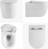 A collage of four images showing a white wall-mounted toilet from different angles. Náhled obrázku produktu
