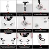 A collage of images showing the step-by-step installation of a toilet seat. Produktbild-Vorschau