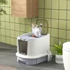 PawHut Katzenklo mit Deckel Katzentoilette mit Produktbild-Vorschau 2