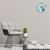 Wanduhr aus Glas Rund fi 30 Vogelkräne & Blumen Quarz Deko Produktbild-Vorschau 2