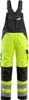 A pair of yellow and black high-visibility work overalls.