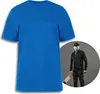 VILS Blaues Baumwoll-T-Shirt, Uni-T-Shirt mit Produktbild-Vorschau 1