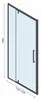 A technical drawing of a shower door with dimensions indicated. Produktbild-Vorschau