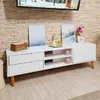 vidaXL TV skříňka MOLDE bílá 158x40x49 cm Masivní Náhled obrázku produktu 3
