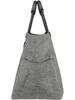 A grey tote bag with black handles is shown against a white background. Podgląd zdjęcia produktu