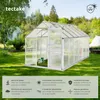 Serre en aluminium avec fondation, 185x375x195cm - blanc Voir les images du produit 2
