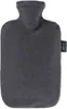 A dark gray fleece hot water bottle is shown against a white background. Produktbild-Vorschau