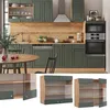Mobile da cucina in vetro Vicco Fame-Line Verde-oro rustico Anteprima dell’immagine prodotto 2