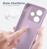 A hand is touching the inside of a purple phone case, highlighting its soft grip texture. There is also some fluffy material in the background. Produktbild-Vorschau