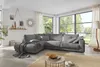 KAWOLA Sofa MADELINE Ecksofa Cord grau Recamiere links Produktbild-Vorschau 1