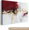 MuchoWow® - Leinwandbilder - Rot - Marmor - Abstrakt - Gold Produktbild-Vorschau 1