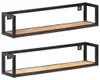 vidaXL Wandregale 2 Stk. 80 cm Raues Mangoholz Produktbild-Vorschau 7