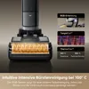 Close-up of a vacuum cleaner head with marketing callouts and text. Produktbild-Vorschau