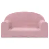 vidaXL Kindersofa 2-Sitzer Rosa Weich Plüsch Produktbild-Vorschau 3