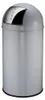 A standalone image of a gray trash can with a push lid. Produktbild-Vorschau