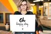 MuchoWow® Laptop Aufkleber Sticker Cover Zitate - Oh happy Produktbild-Vorschau 5
