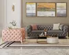 Wohnzimmer Set Design Chesterfield Sofagarnitur Leder Sitz Produktbild-Vorschau 3