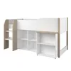 Lit surélevé avec bureau & rangement - 90 x 200 cm - Blanc Voir les images du produit 14