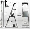 Diagrams and measurements of an aluminum stepladder. Podgląd zdjęcia produktu