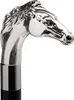 Eleganter Gehstock mit Griff Pferden mit Silber bezieht - Produktbild-Vorschau 1