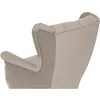 Beige Ohrensessel aus Velours Falco Sessel mit Holzbeine Produktbild-Vorschau 6