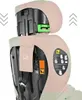 Close-up view of the back of a car seat, showing adjustment mechanisms and labels. Voir les images du produit