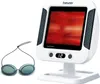 A Beurer infrared heat lamp and protective goggles are displayed against a white background. Produktbild-Vorschau